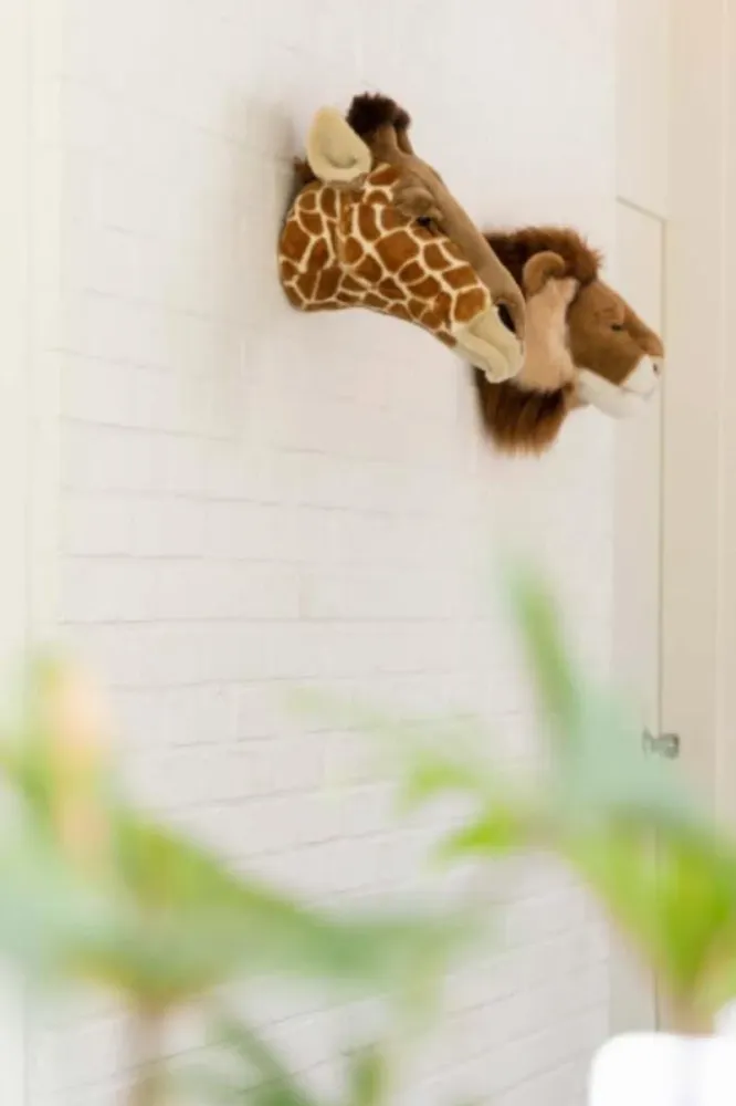 Décoration murale en peluche tête d'animal Wild & Soft Bibib - Girafe