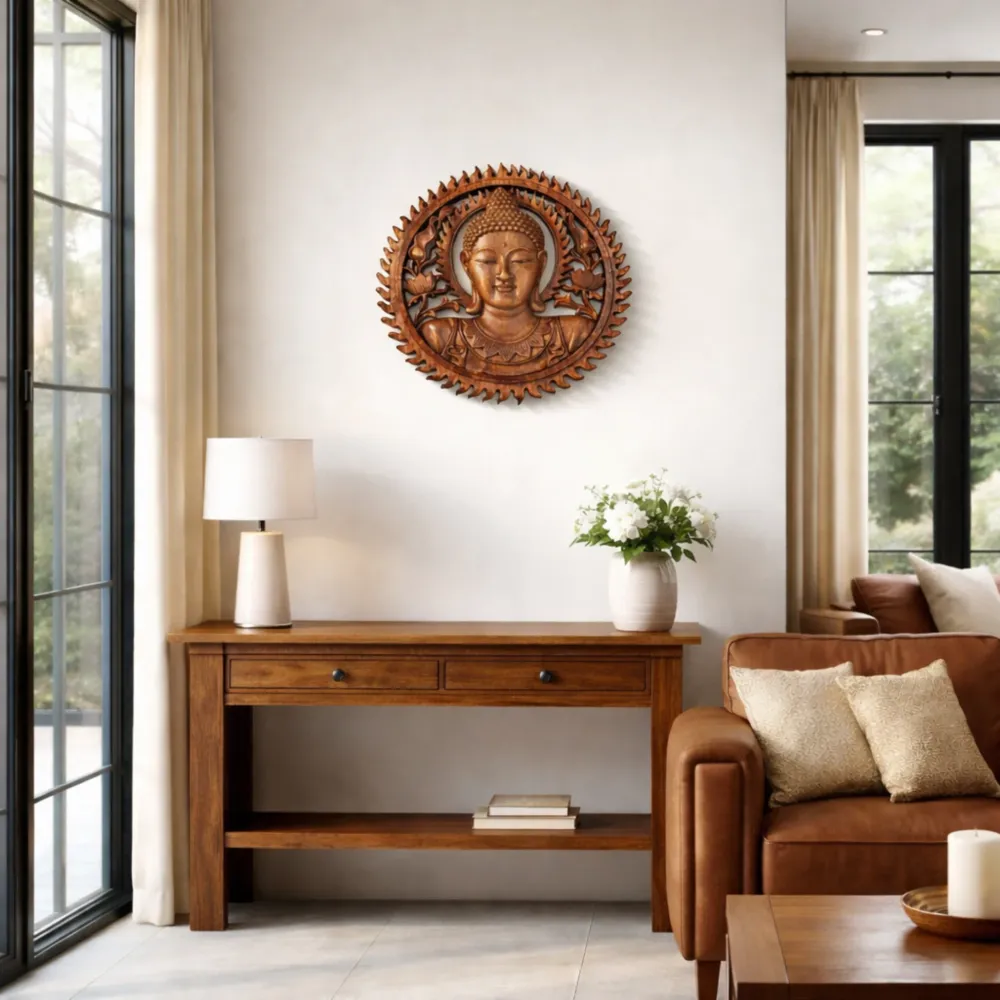 Décoration murale, statue Bouddha, Bouddha mural, décoration Bouddha 40cm