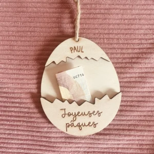 DÉCORATION OEUF POUR MOT OU BILLET-PÂQUES - PERSONNALISÉE