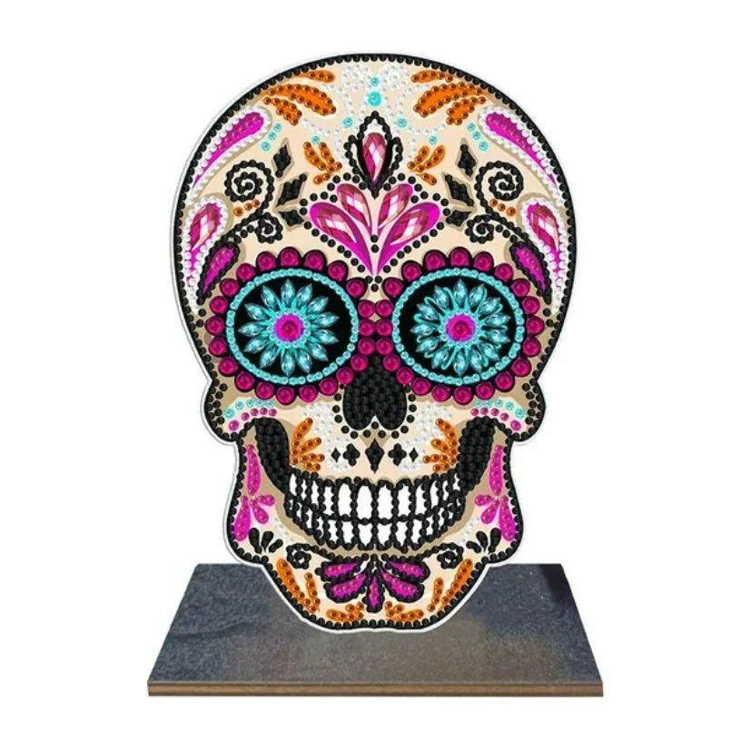 Décoration de table en bois Sugar Skull