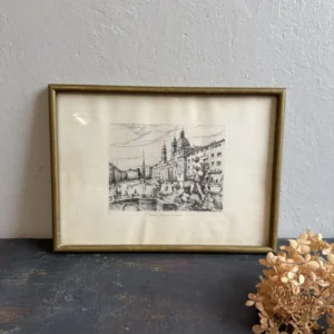 Dessin à l’encre - Piazza Navona Rome