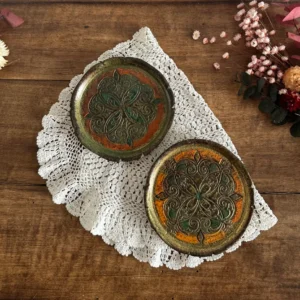 Dessous de bouteille florentin vert et orange