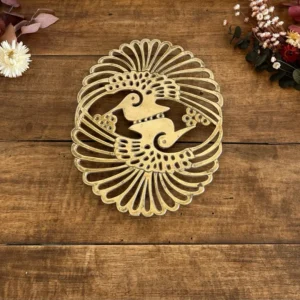 Dessous de plat motifs paons en laiton