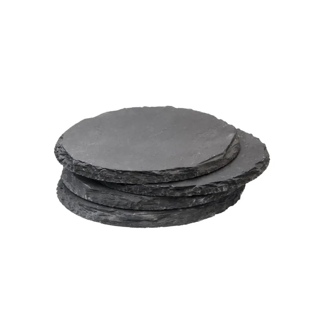 Dessous de verre en ardoise de haute qualité ø 10 cm ZEN rond Anthracite