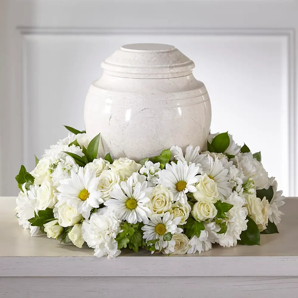Ornement de crémation Ivory Gardens Deux Gars Des Fleurs