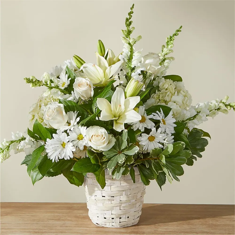 Panier fleuri ivoire élégant Standard Deux Gars Des Fleurs