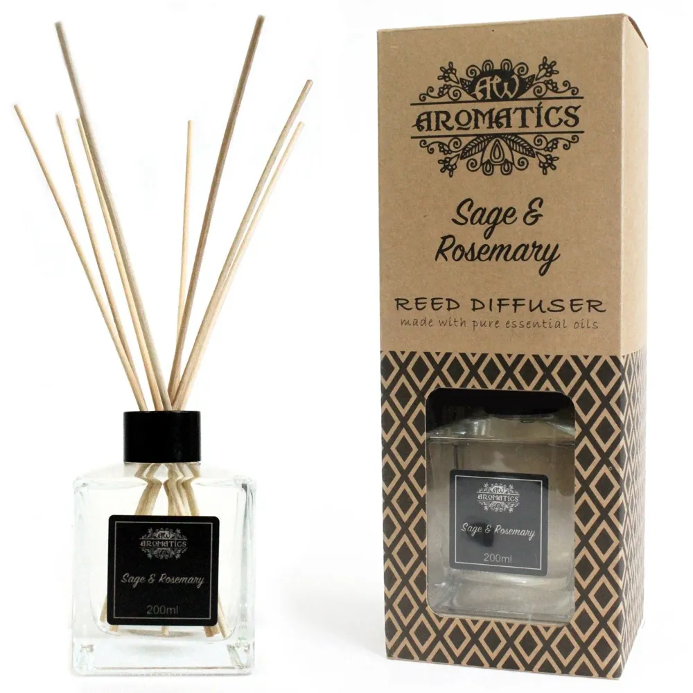 Diffuseur à bâtonnets d'huile essentielle de sauge et de romarin 200 ml