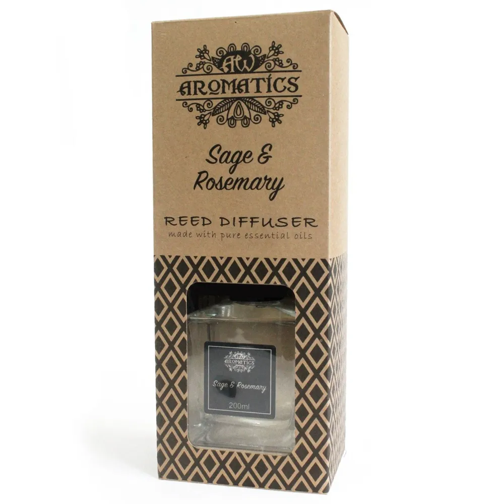 Diffuseur à bâtonnets d'huile essentielle de sauge et de romarin 200 ml