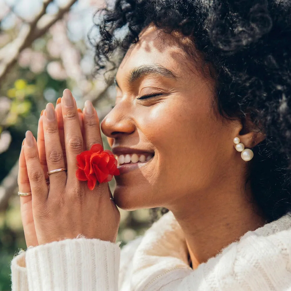 Diffuseur de parfum à anneau en mousseline – Rouge rosé