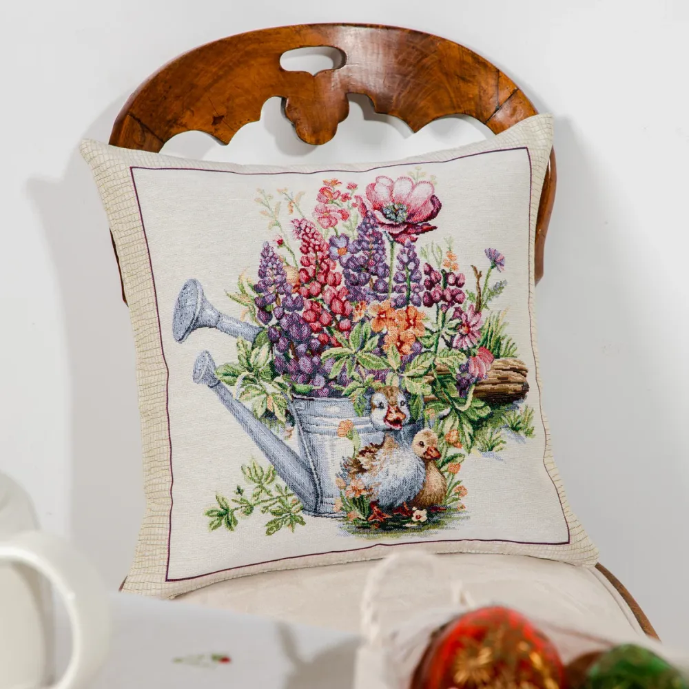 Coussin décoratif Rayure Rose 45x45cm. Dimeco