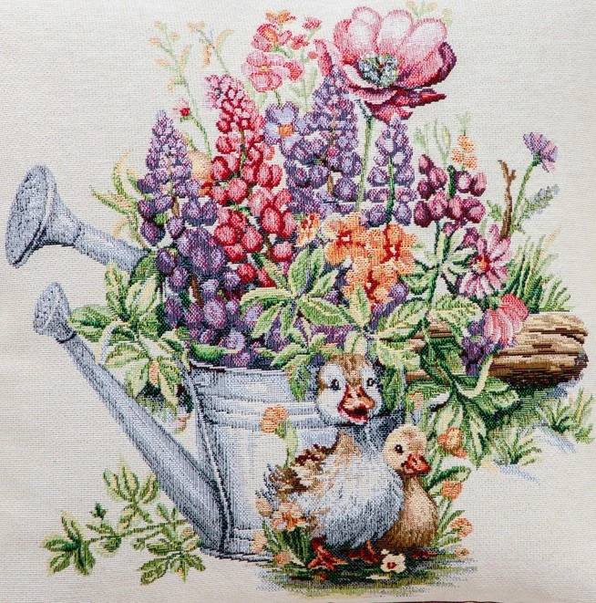 Coussin décoratif Rayure Rose 45x45cm. Dimeco
