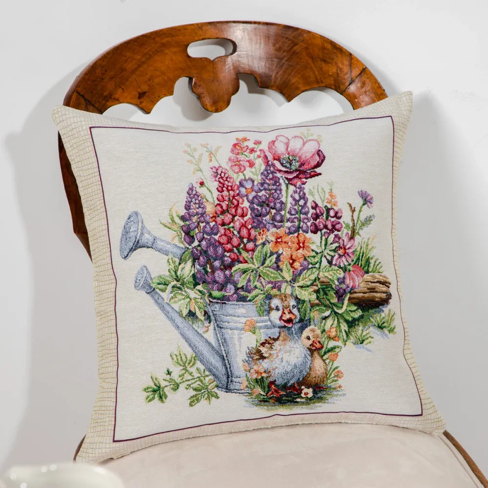 Coussin décoratif Rayure Rose 45x45cm. Dimeco