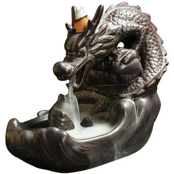 Porte Encens Dragon en Céramique Dragon Naga