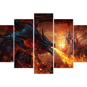 Tableau Dragon Rouge Dragon Naga