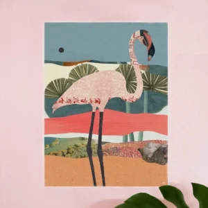 Affiche 8.5X11 Dré Collage Flamingo DRÉA Collage