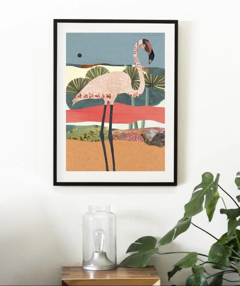 Affiche 8.5X11 Dré Collage Flamingo DRÉA Collage