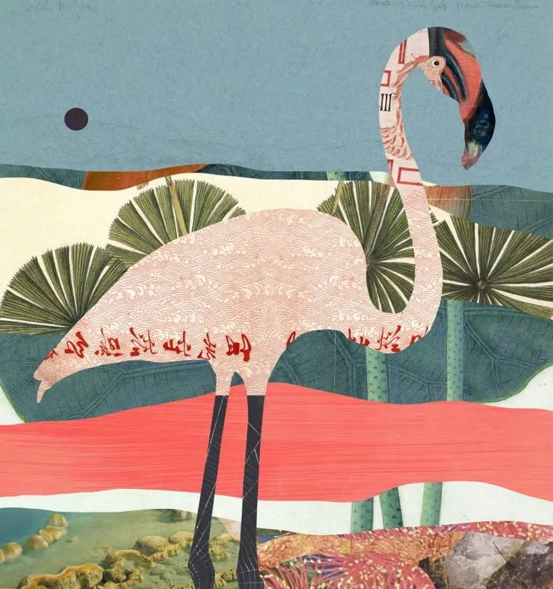 Affiche 8.5X11 Dré Collage Flamingo DRÉA Collage