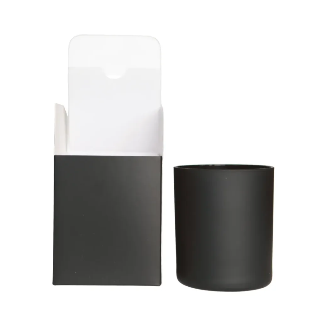 Boîte à bougies noire moyenne avec insert Eco Candle Project