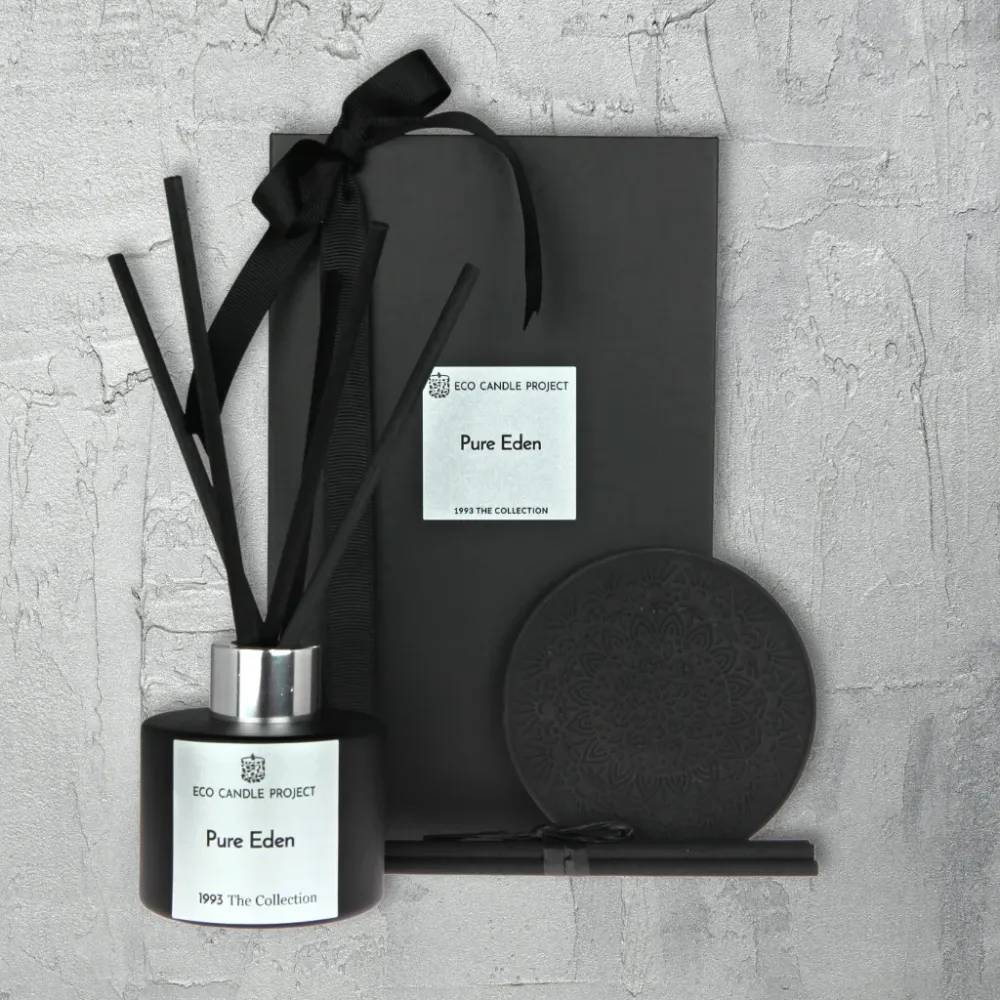 Ensemble de cadeaux de diffuseur roseau de luxe en argent Eco Candle Project