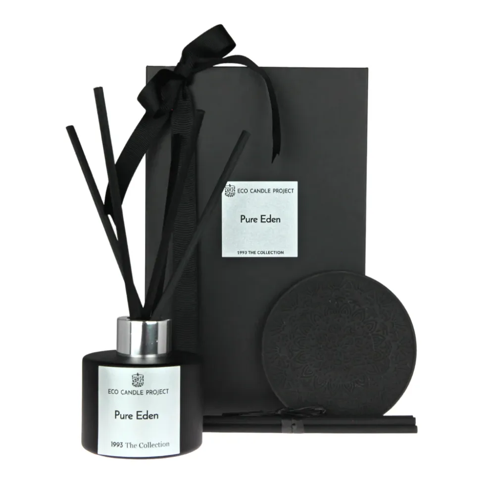 Ensemble de cadeaux de diffuseur roseau de luxe en argent Eco Candle Project