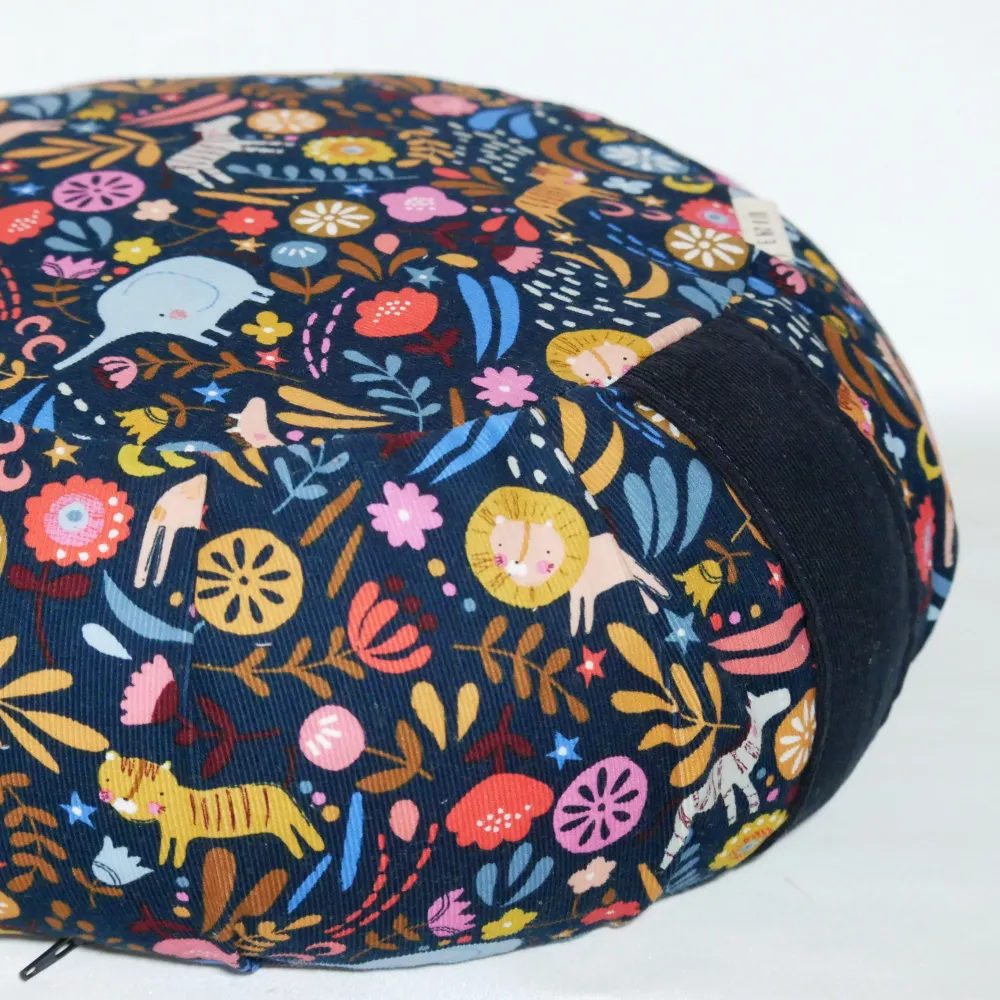 Coussin de méditation enfant - Mini Zafu la découverte des animaux sauvages Ekrin Atelier