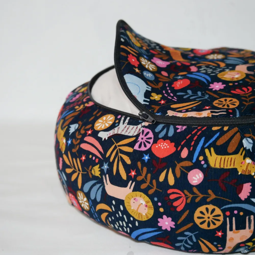 Coussin de méditation enfant - Mini Zafu la découverte des animaux sauvages Ekrin Atelier