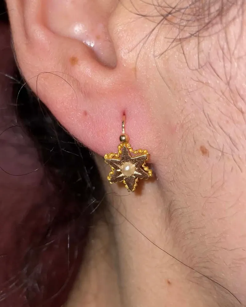 Dormeuses Étoiles Vintage Perles "Kayla" Elliade Paris