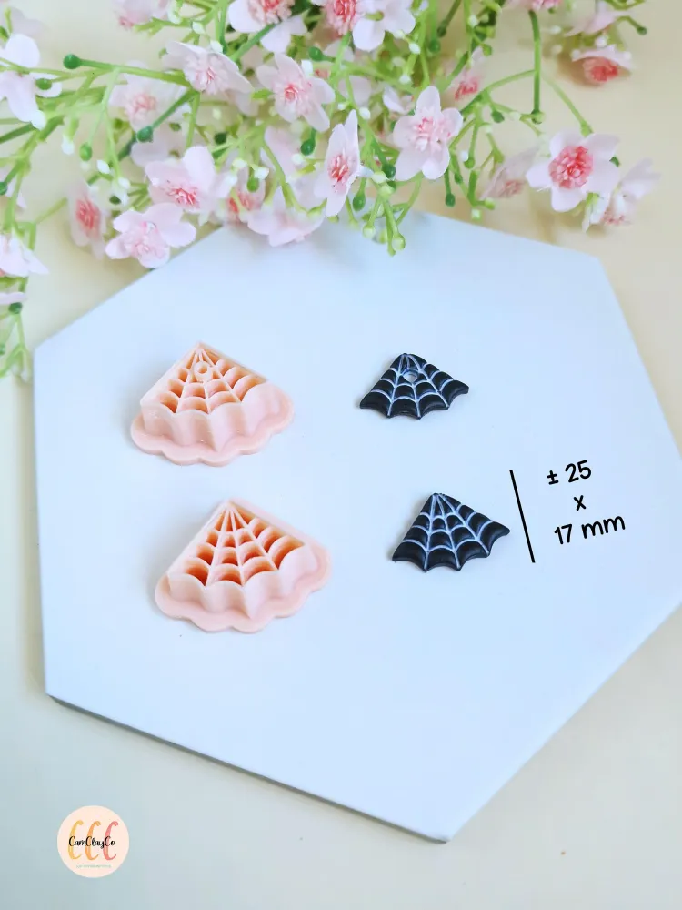 Emporte-pièces 3D en forme de toile d'araignée pour la fabrication de bijoux en argile polymère, pampilles créoles interch...