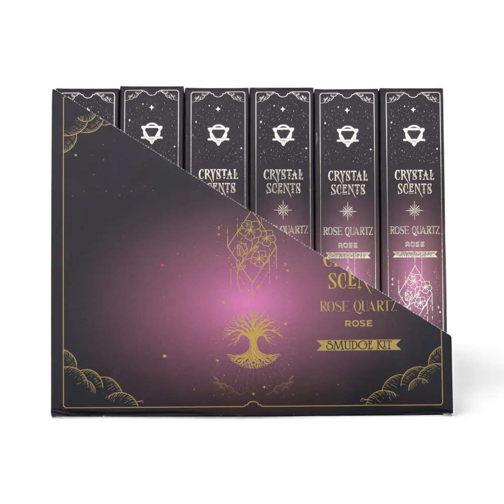 Encens parfumé aux cristaux de quartz rose - Rose
