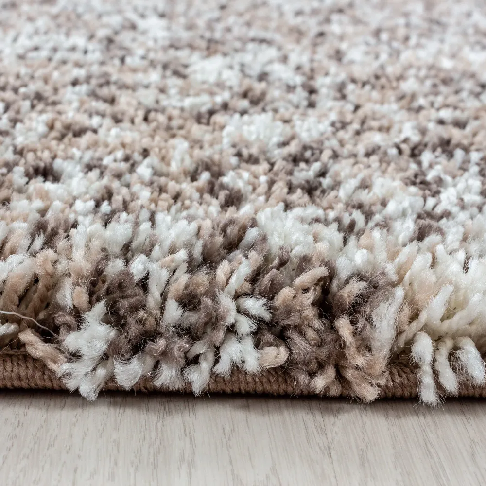 ENJOY - Tapis shaggy rond à poils longs beige - ENJ4500BEI