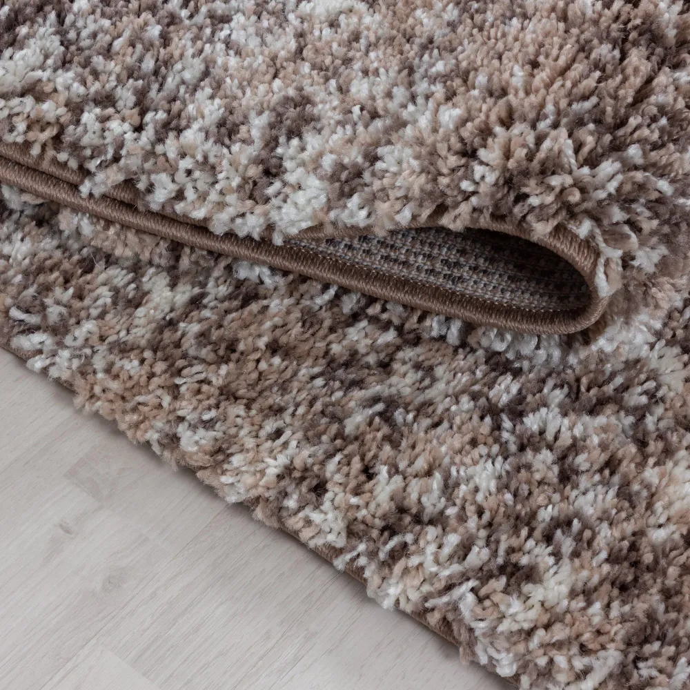 ENJOY - Tapis shaggy rond à poils longs beige - ENJ4500BEI