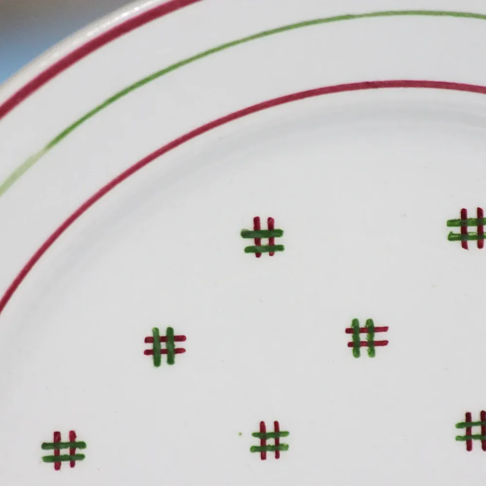 Ensemble de 6 assiettes à dessert en faïence de Lunéville modèle Yveline