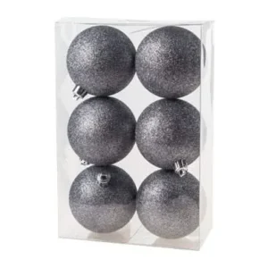 Ensemble de boules de Noël Cosy & Trendy - Paillettes - 80 mm - 6 pièces