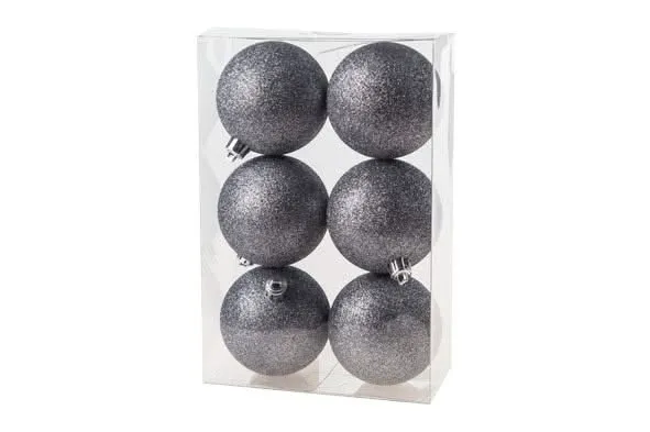 Ensemble de boules de Noël Cosy & Trendy - Paillettes - 80 mm - 6 pièces