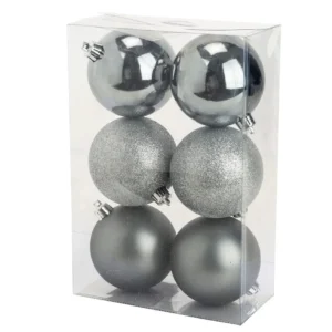Ensemble de boules de Noël Cosy&Trendy - Argent - Cosy@Home - 8 cm - 6 pièces