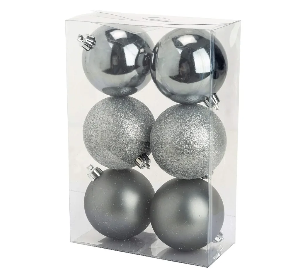 Ensemble de boules de Noël Cosy&Trendy - Argent - Cosy@Home - 8 cm - 6 pièces