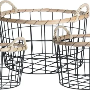 Ensemble de paniers en métal, 3 pièces