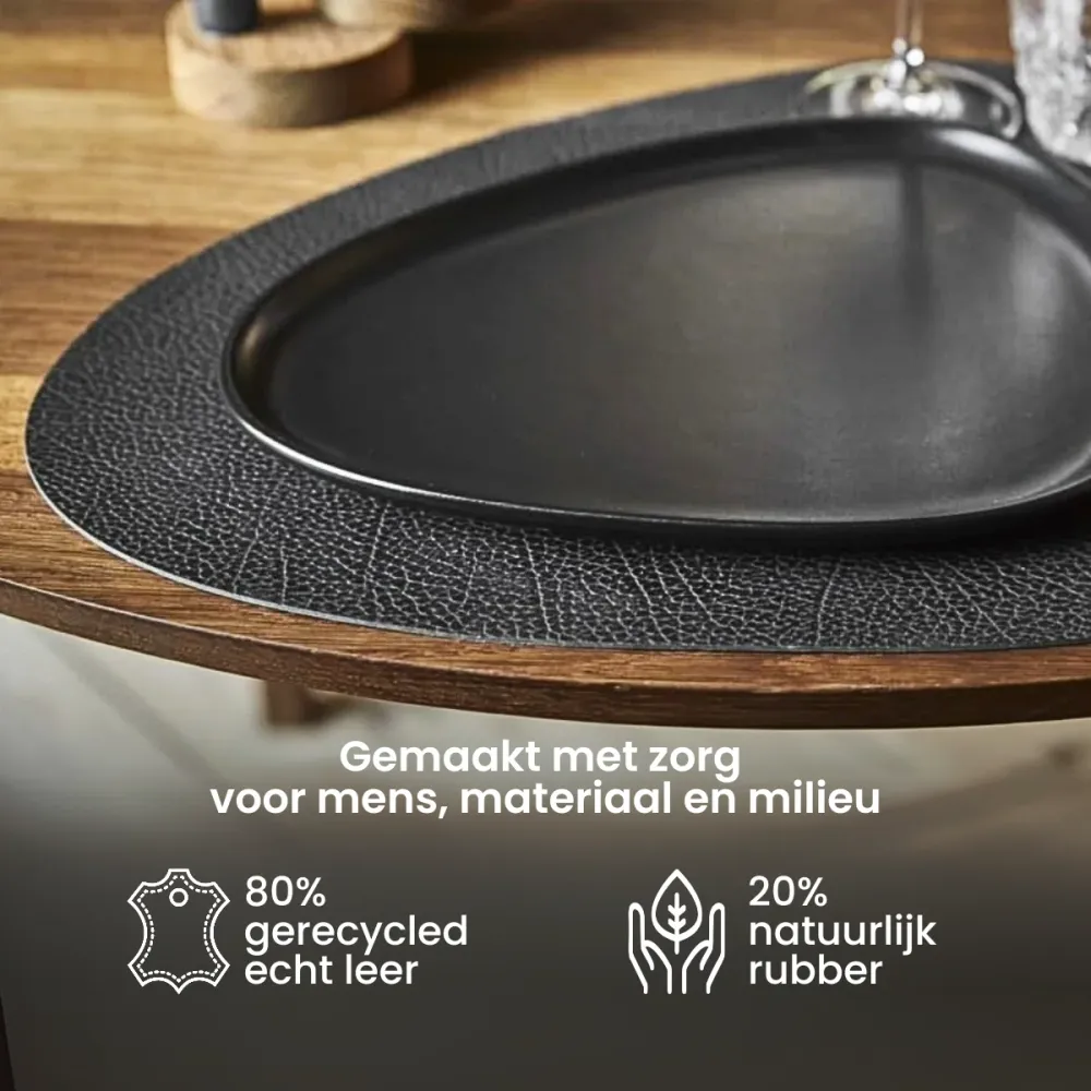 Ensemble de sets de table LIND DNA - en cuir - Hippo - 44 x 37 cm - 2 pièces