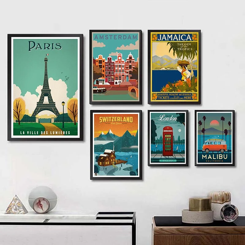 Poster Affiche Voyage Vintage Éternel Vintage