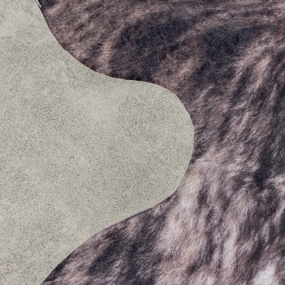 ETOSHA - Tapis imitation peau effet moucheté marron - ETO4113MAR