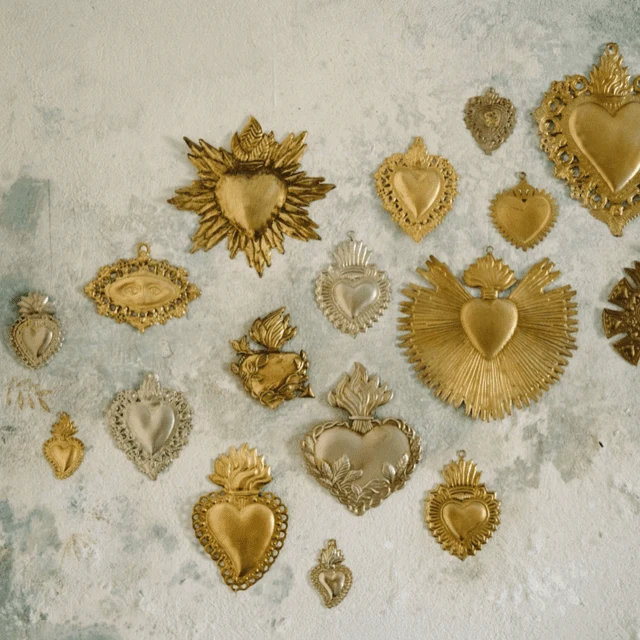 Ex-Voto cœur Maria avec ange Taille S - Boncoeurs