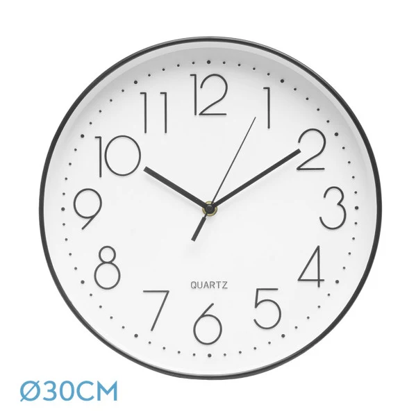 Fabrilamp horloge murale Tiempo cristal noir