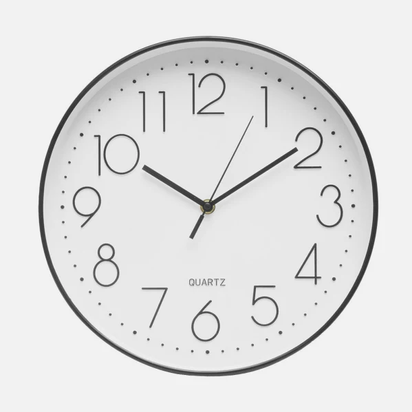 Fabrilamp horloge murale Tiempo cristal noir
