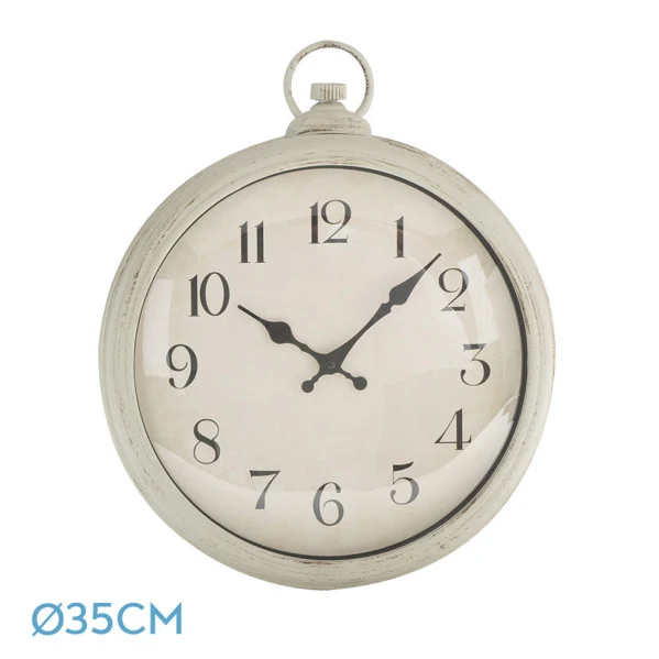 Horloge murale Fabrilamp Epoca en cristal blanc