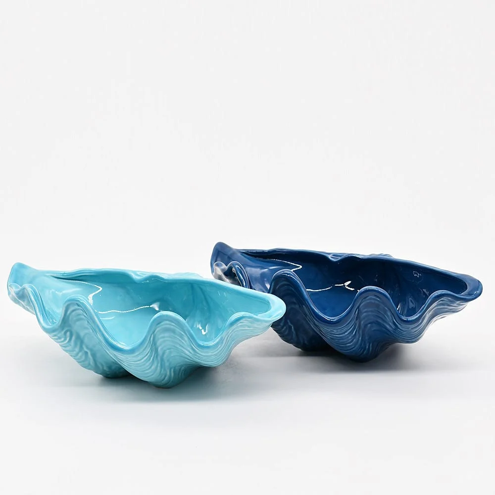 Coquillage en céramique 30cm - Bleu Cobalt FAIO