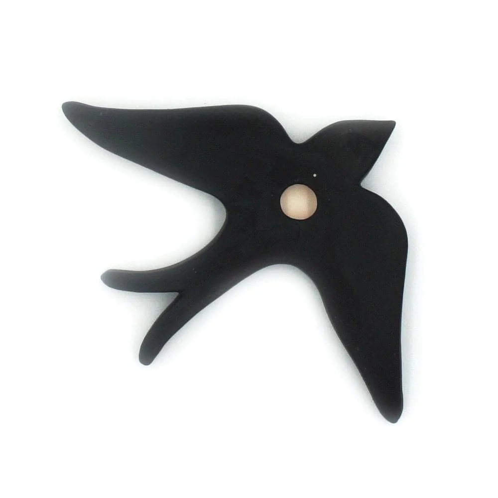 Ensemble de 3 hirondelles en terre cuite FEBA