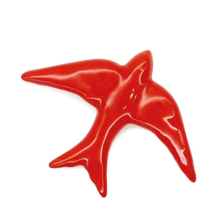 Hirondelle traditionnelle en céramique rouge FEBA