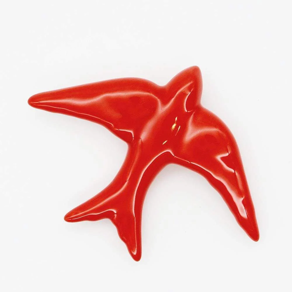 Hirondelle traditionnelle en céramique rouge FEBA