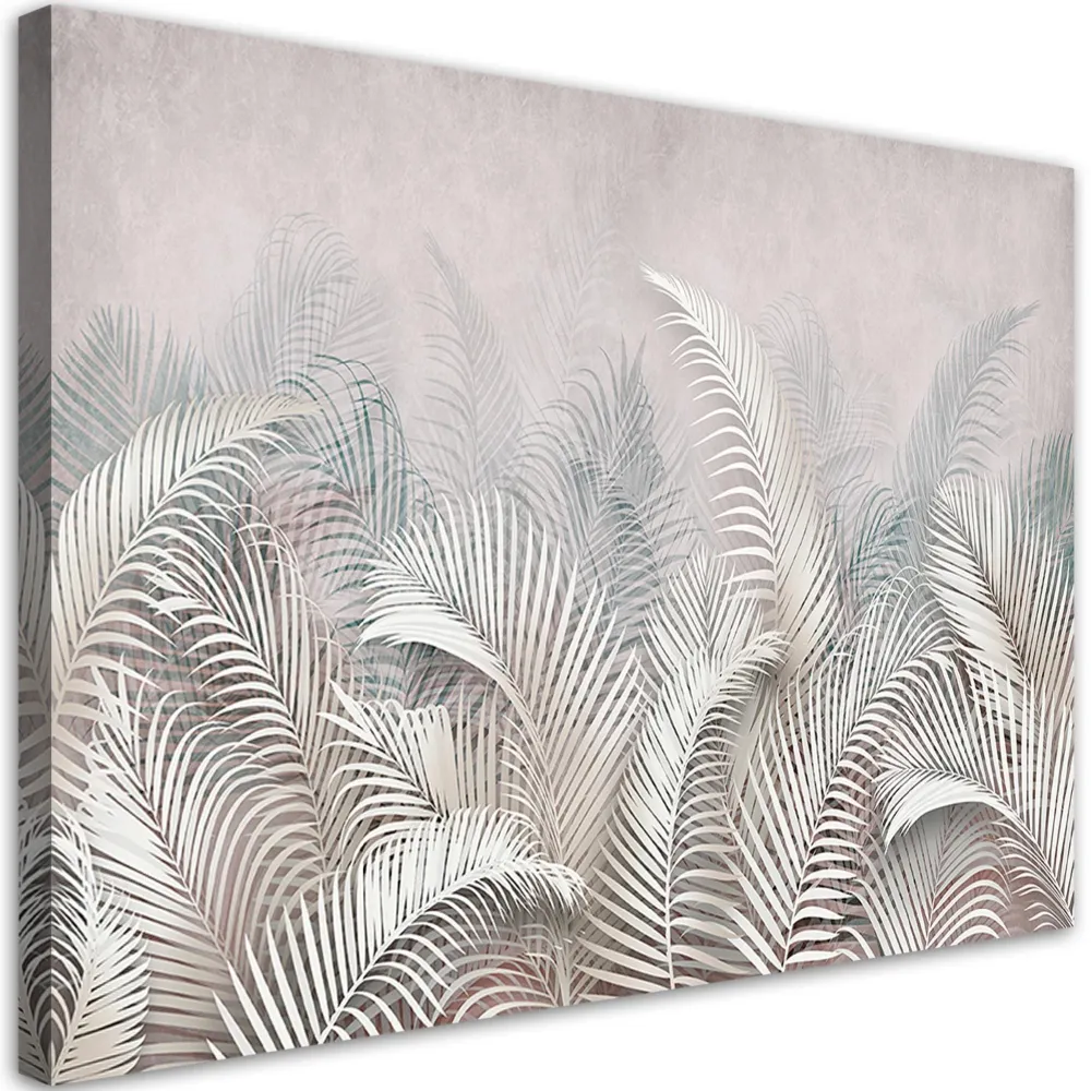 Impression sur toile, feuilles de palmier 3D 60x40 Feeby