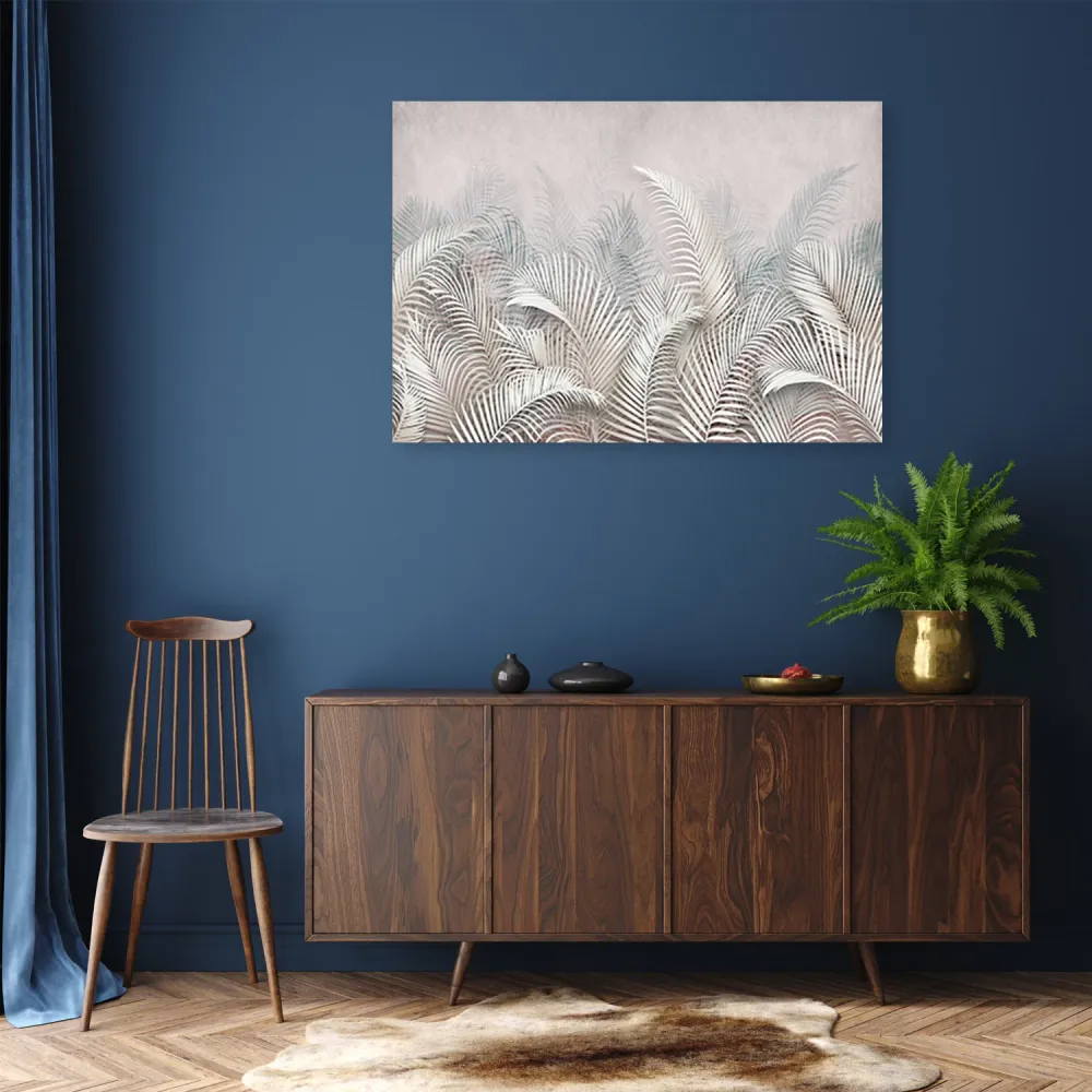 Impression sur toile, feuilles de palmier 3D 60x40 Feeby